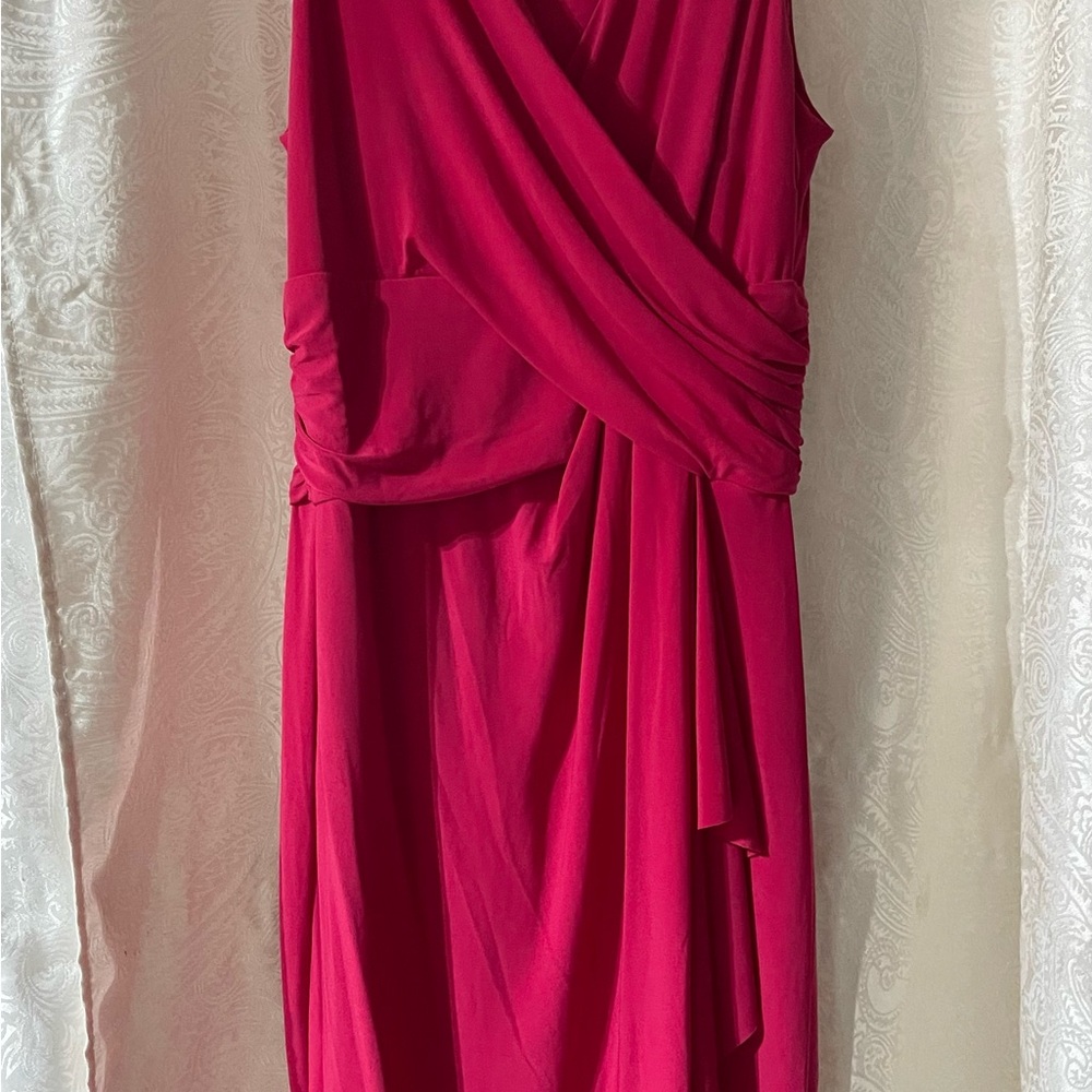 Elegant Red Draped Dress